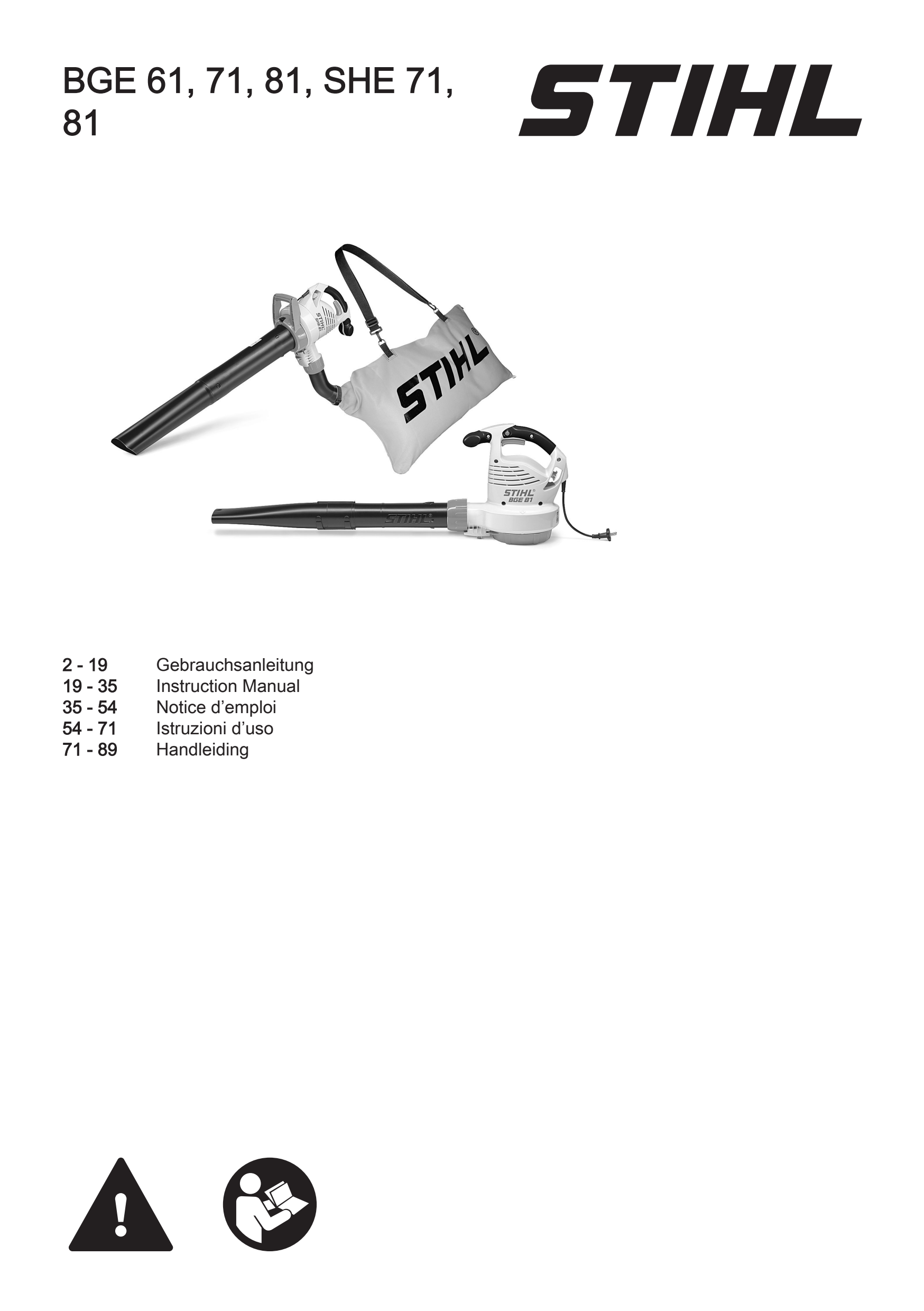STIHL BGE 61, 71, 81, SHE 71, 81
