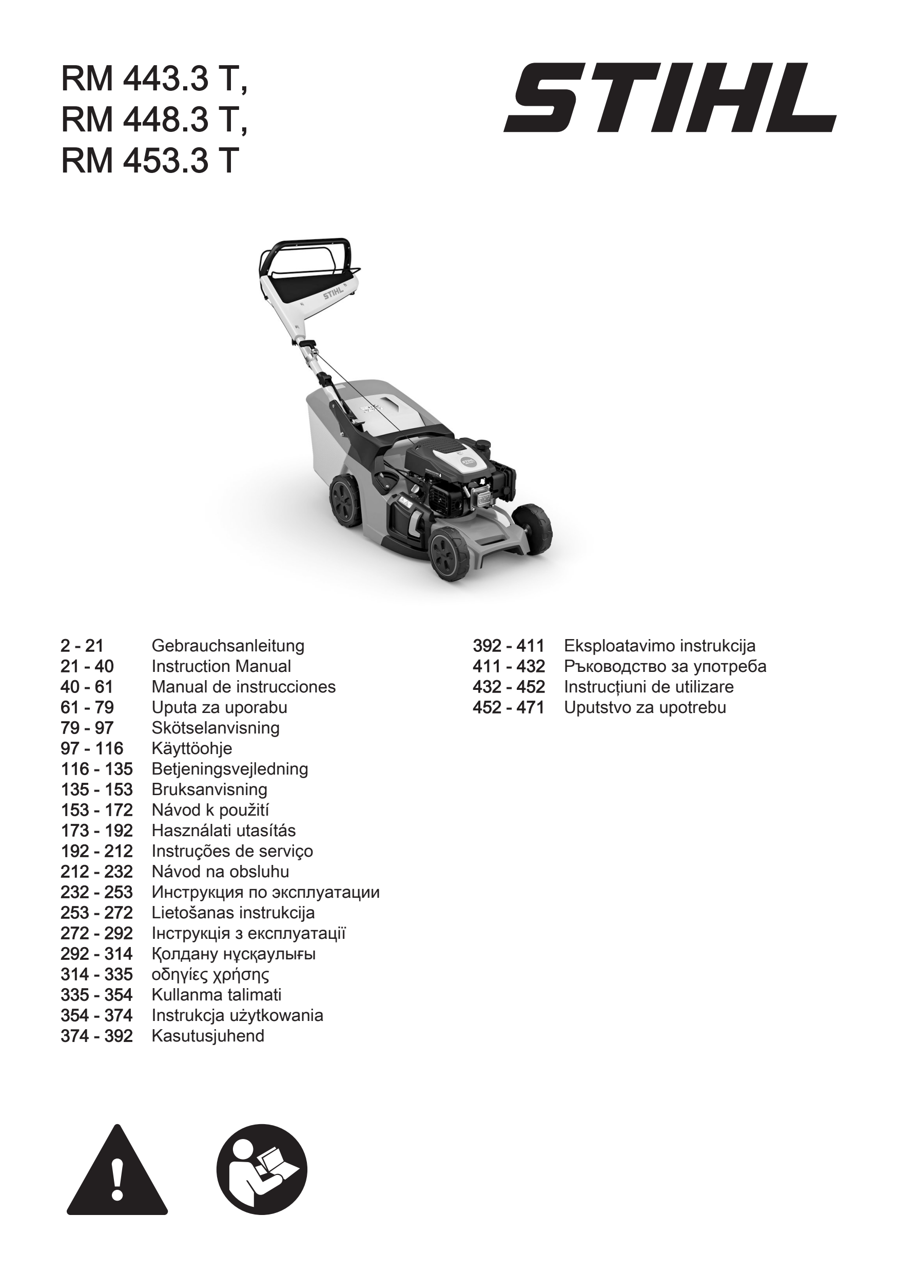 STIHL RM 443.3 T, 448.3 T, 453.3 T